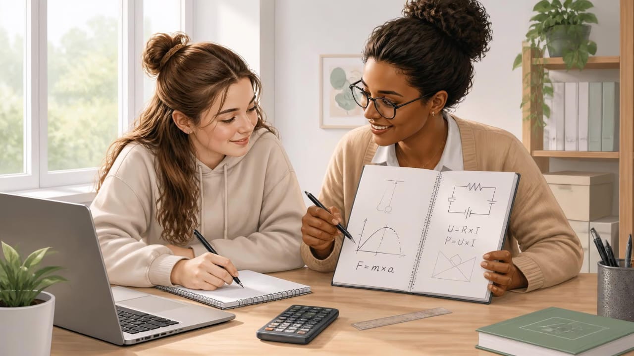 Parent et élève qui suivent la progression